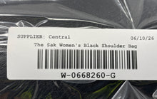 Load image into Gallery viewer, The Sak Womens Black Crochet Charm Inner Pocket Zipper Medium Shoulder Bag
