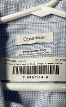 Load image into Gallery viewer, Calvin Klein Mens Blue Long Sleeve Slim Fit Non-Iron Dress Shirt Size M 15 1/2
