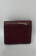 Load image into Gallery viewer, Michael Kors Womens Burgundy Pebbled Leather Card Holder Bifold Wallet
