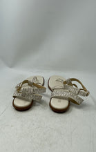 Load image into Gallery viewer, Michael Kors Womens White Monogram Adjustable Strap Flat Thong Sandals Size 11 M
