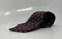Load image into Gallery viewer, Mario Valentino Mens Burgundy Floral Italian Silk Adjustable Long Designer Tie
