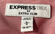Load image into Gallery viewer, Express 1MX Mens Pale Pink Long Sleeve Extra Slim Fit Dress Shirt Size L 16-16.5

