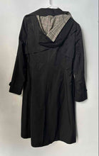 Load image into Gallery viewer, Preston &amp; York Womens Black Plaid Long Sleeve Hooded Trench Coat Size Medium
