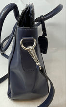Load image into Gallery viewer, Kenneth Cole Womens Blue Leather Detachable Strap Inner Pockets Tote Handbag
