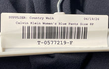 Load image into Gallery viewer, Calvin Klein Womens Blue Flat Front Slash Pockets Straight Leg Dress Pants Sz 8P
