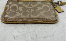 Load image into Gallery viewer, Coach Womens Poppy Yellow Signature Print Zipper Mini Wristlet Wallet
