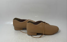Load image into Gallery viewer, Capezio Womens Tele Tone Brown Faux Leather Round Toe Lace-Up Tap Shoes Size 8M

