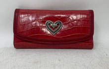 Load image into Gallery viewer, Unbranded Womens Red Genuine Leather Croc-Embossed Zipper Designer Snap Wallet
