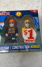 Load image into Gallery viewer, Top Blox Fireman And Construction Worker 2-Pack Toys Factory Sealed
