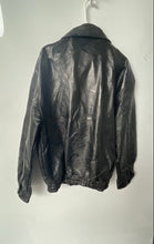 Load image into Gallery viewer, Napoline Mens Black Genuine Leather Long Sleeve Bomber Jacket Size Medium
