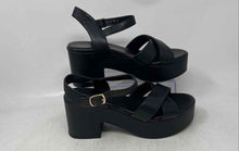 Load image into Gallery viewer, Gianni Bini Womens Black Open Toe Block Heel Platform Sandals Size 8M
