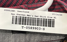 Load image into Gallery viewer, Ben Sherman Mens Red Plaid Long Sleeve Collared Dress Shirt Size 17.5 34/35 XL
