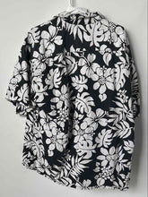 Load image into Gallery viewer, Pierre Cardin Mens Black Cotton Floral Print Button-Up Shirt Size XL
