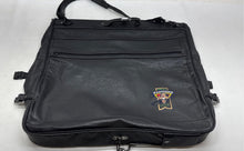 Load image into Gallery viewer, Vintage Black Leather Top Handle Outer Pockets Emerald Panthers Club Garment Bag

