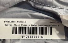 Load image into Gallery viewer, Calvin Klein Womens Light Gray Long Sleeve Button Front Military Jacket Size 8

