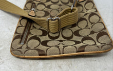 Load image into Gallery viewer, Coach Womens Brown Monogram Charm Adjustable Strap Zipper Crossbody Bag
