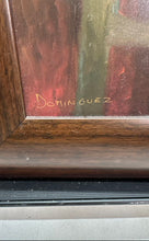 Load image into Gallery viewer, Two Ladies Chatting And Oil Cava On Table Framed Art Print Signed By Dominguez
