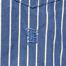 Load image into Gallery viewer, Tommy Hilfiger Mens Blue White Striped Cotton Long Sleeve Button-Up Shirt Size L
