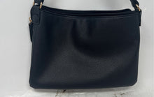 Load image into Gallery viewer, Jones New York Womens Black Leather Adjustable Strap Crossbody Handbag
