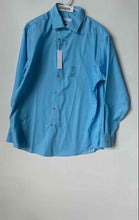 Load image into Gallery viewer, Calvin Klein Mens Blue Collared Regular Fit Long-Sleeve Dress Shirt 16 32-33 L
