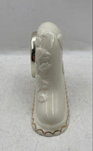 Load image into Gallery viewer, Noble Excellence White Porcelain Vintage Style Floral Embossed Mantel Clock
