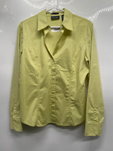 Load image into Gallery viewer, New York &amp; Company Womens Light Green City Stretch Button-Up Shirt Size L
