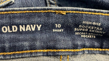 Load image into Gallery viewer, Old Navy Womens Blue Denim Rockstar High Rise Super Skinny Jeans Size 10
