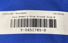 Load image into Gallery viewer, Zara Womens Blue Asymmetrical Draped One-Shoulder Cropped Blouse Top Size Small
