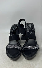 Load image into Gallery viewer, Italian Shoemakers Womens Black Rhinestone Wedge Heel Platform Sandals Size 10
