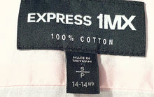 Load image into Gallery viewer, Express Mens 1MX Pink Cotton Long Sleeve Extra Slim Fit Dress Shirt Size S
