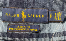 Load image into Gallery viewer, Ralph Lauren Mens Blue Check Flannel Classic Fit Long Sleeve Button-Up Shirt S
