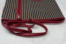 Load image into Gallery viewer, Boots 'N Bags Womens Brown Black Red Striped Inner Pockets Shoulder Handbag
