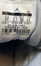 Load image into Gallery viewer, Nike Boys Air Jordan 13 439669-018 Gray White Leather Sneakers Shoes Size 3Y
