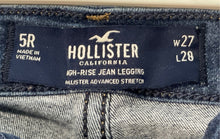Load image into Gallery viewer, Hollister Womens Blue Denim Distressed High-Rise Skinny Leg Legging Jeans Sz 5R
