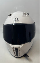 Load image into Gallery viewer, Triangle Mens White Coated Visor Full Face Motorcycle Helmet Size M Stained
