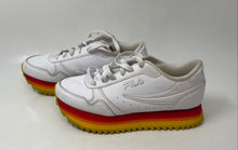 Load image into Gallery viewer, Fila Womens Orbit Stripe White Red Yellow Low Top Lace-Up Sneaker Shoes Size 7.5
