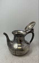 Load image into Gallery viewer, Pairpoint Silver-Tone Engraved Round Base Hinged Lid Serving Teapot
