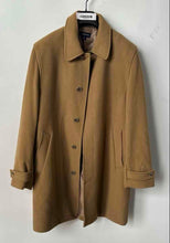 Load image into Gallery viewer, Lands' End Mens Tan Wool Pockets Long Sleeve Collared Overcoat Size 40
