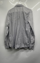 Load image into Gallery viewer, Express 1MX Mens Gray White Slim Fit Long Sleeve Button-Up Shirt Size Large

