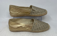 Load image into Gallery viewer, Michael Kors Womens Kendrick Gold Monogram Slip-On Espadrille Flats Size 10 M
