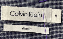 Load image into Gallery viewer, Calvin Klein Mens Blue Printed Long Sleeve Slim Fit Button-Up Shirt Size Medium
