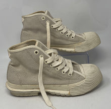 Load image into Gallery viewer, Authentic Tory Burch Womens Buddy Cream Beige Sneaker Shoes Size 8M Stained
