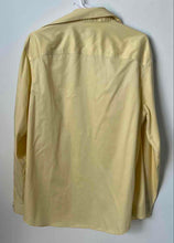 Load image into Gallery viewer, Kenneth Cole Mens Yellow Long Sleeve Collared Slim Fit Dress Shirt Size 16 34/35
