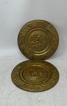 Load image into Gallery viewer, Set Of 2 Pcs Gold-Tone Brass Ganesha Shiva Decorative Hinduism Religious Plates
