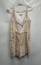 Load image into Gallery viewer, Abercrombie &amp; Fitch Womens Beige Gingham Linen Cotton One-Piece Romper Size M
