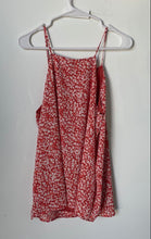 Load image into Gallery viewer, Loft Womens Coral White Floral Sleeveless Spagatti Strap Tank Top Size LP
