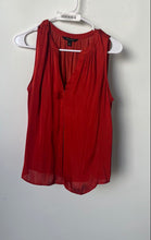 Load image into Gallery viewer, Banana Republic Womens Red Sleeveless Split Neck Pullover Blouse Top Size S

