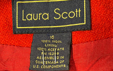 Load image into Gallery viewer, Laura Scott Womens Red Wool Long Sleeve Collared Front Full-Zip Jacket Size 16

