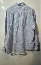 Load image into Gallery viewer, Brooks Brothers Mens Blue Striped Linen Long Sleeve Button-Up Shirt Size Large
