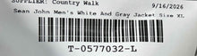 Load image into Gallery viewer, Sean John Mens White And Gray Heather Long Sleeve Bomber Jacket Size XL
